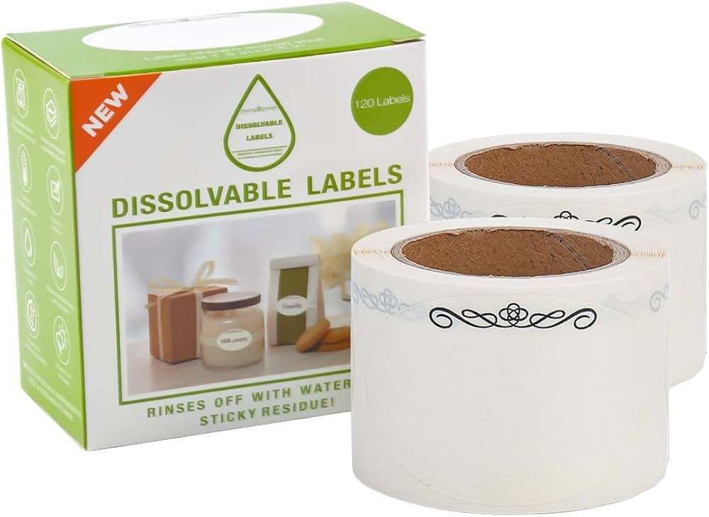 L LIKED 240 Stickers Dissolvable Food Labels for Containers 1 1/2" x 2 1/2" Canning Labels for Ja... | Amazon (US)