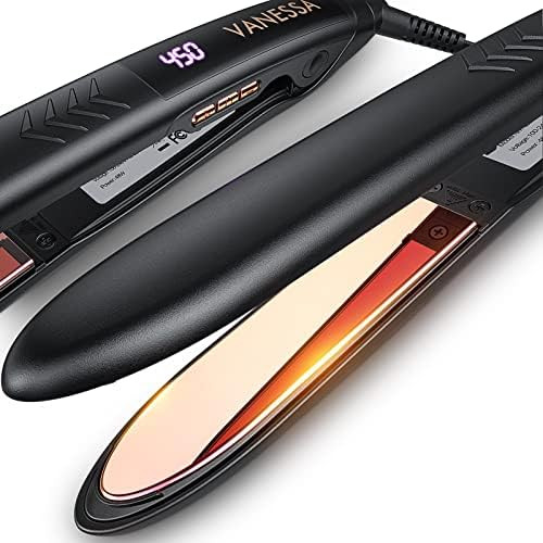 VANESSA PRO Flat Iron Hair Straightener, 100% Pure Titanium Flat Iron for One Pass to Achieve a Slee | Amazon (US)