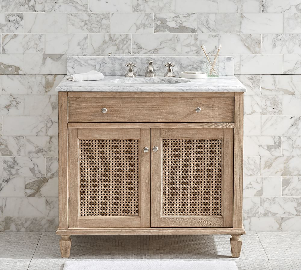 Sausalito Single Sink Vanity, Seadrift/Pine | Pottery Barn (US)