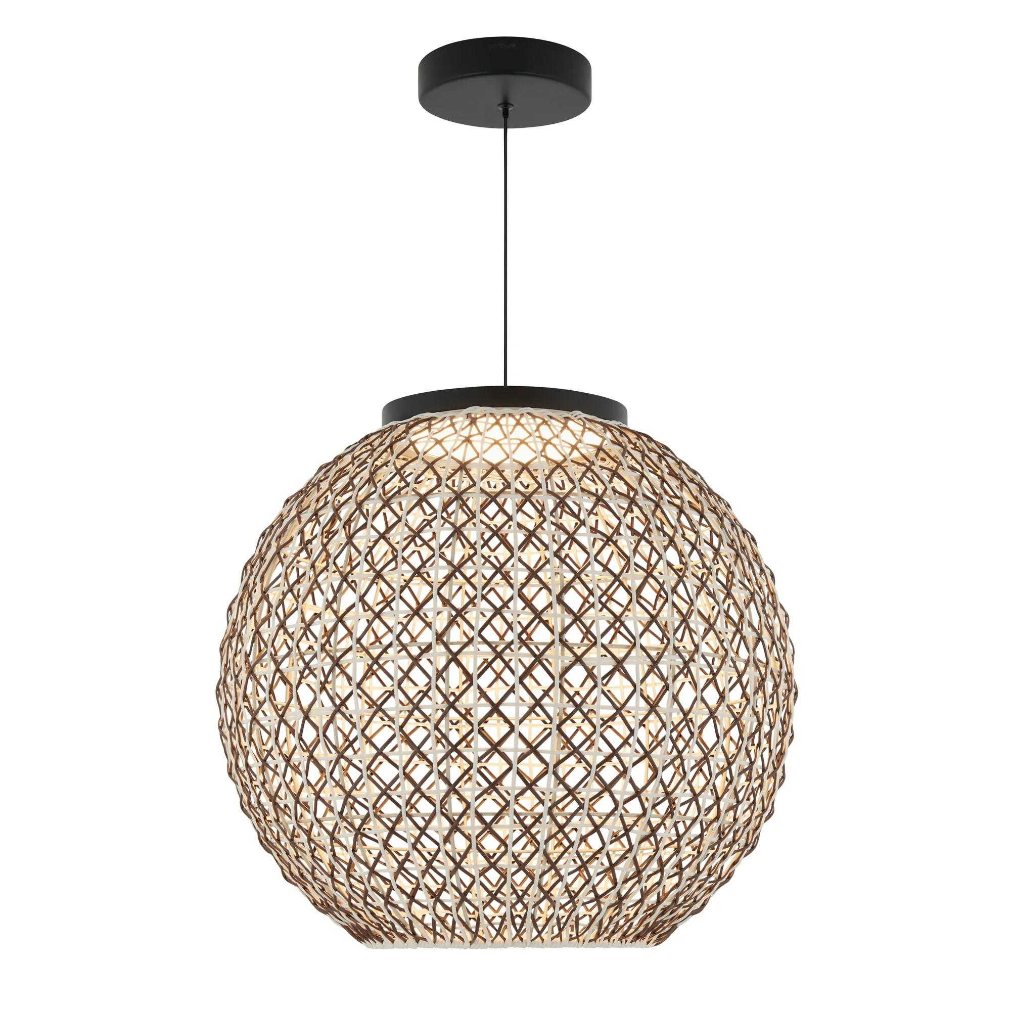 Artika Benson Exotic Integrated LED Pendant Light, Black and Rattan | Walmart (CA)