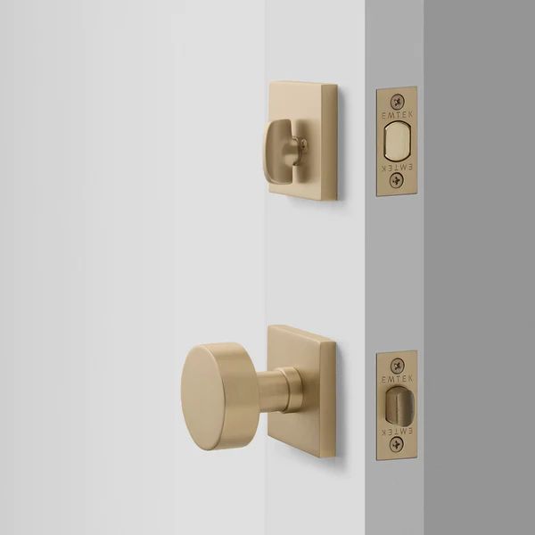 Berlin Door Set with Cylinder Knob + Deadbolt - Satin Brass | Schoolhouse