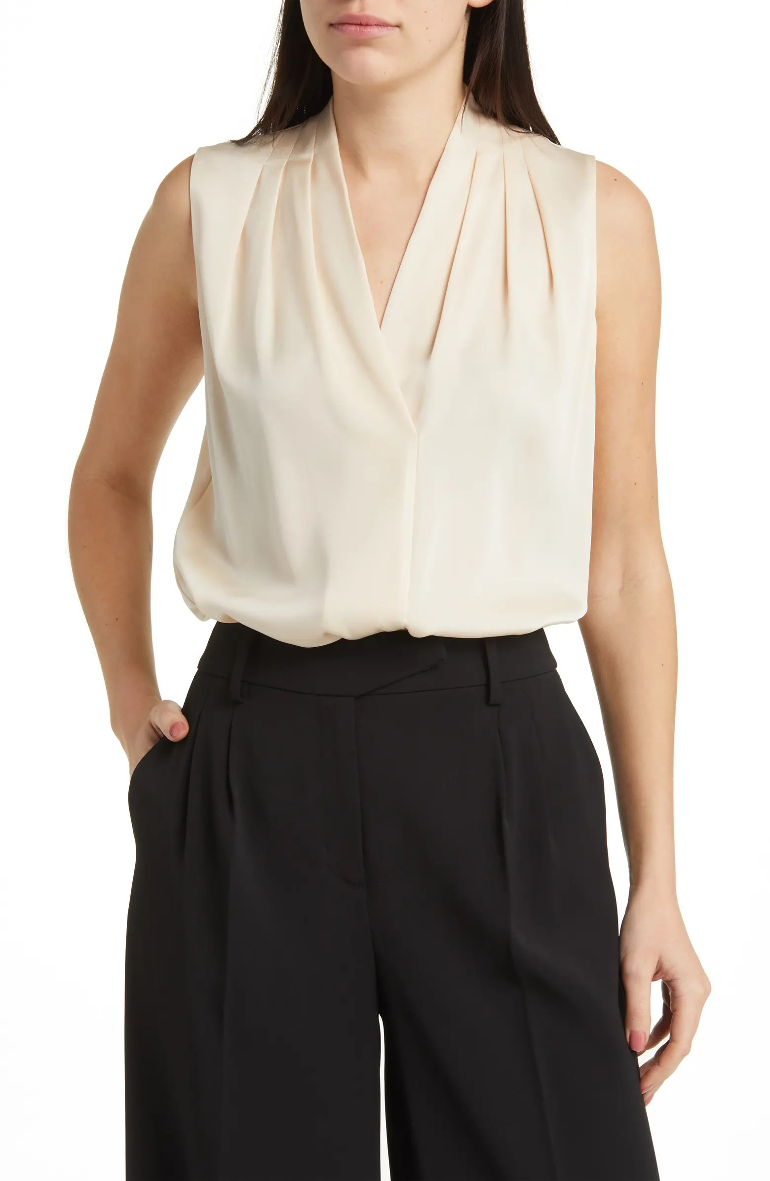 'Mila' Sleeveless Stretch Silk Blouse | Nordstrom