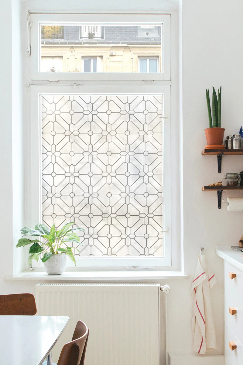 Aster | Window Film with Textured Leaded Glass Pattern | Made in USA | Artscape