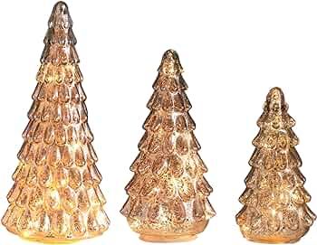 Amazon.com: Costyleen 2PCS Christmas Ornaments Set, 15in Tower Shaped Glass Xmas Tree Artificial ... | Amazon (US)