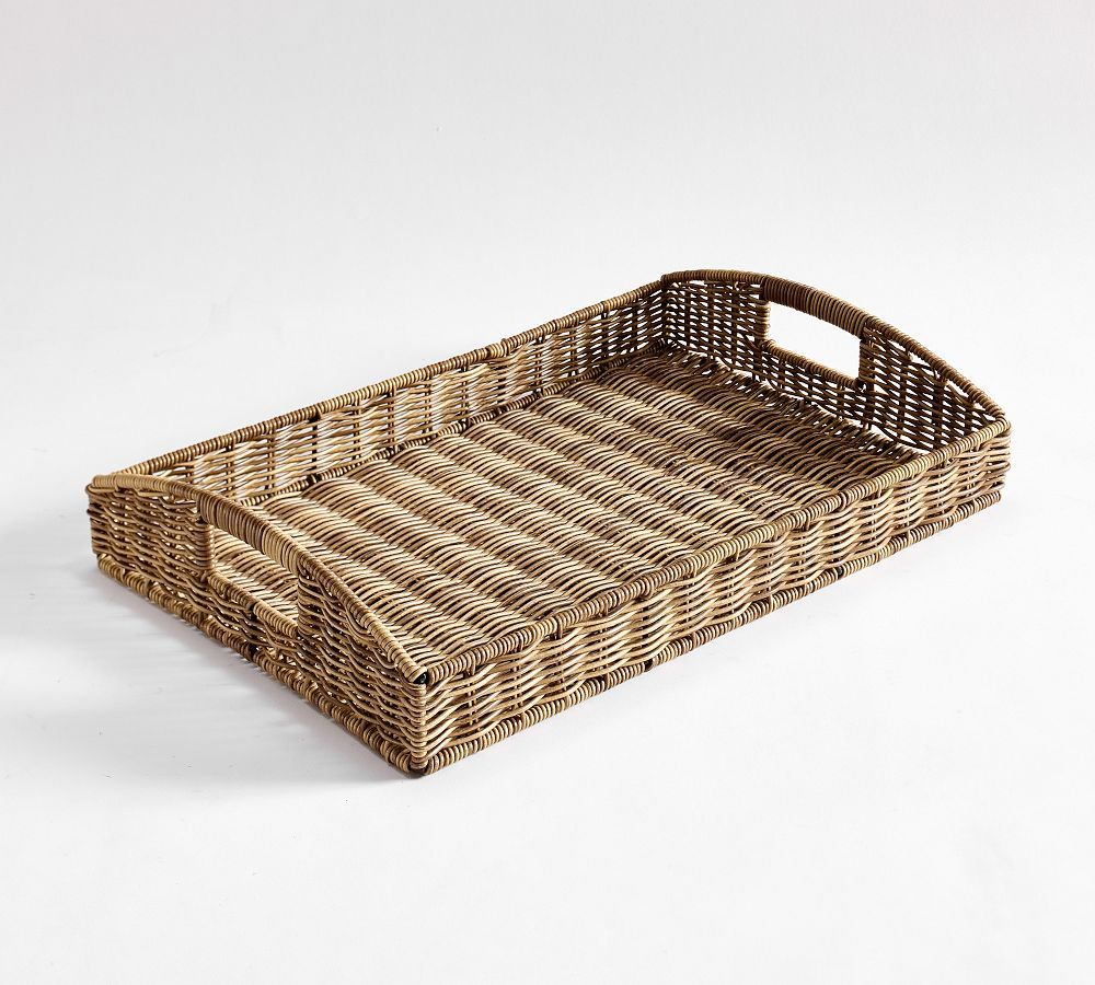 Reeve All Weather Wicker Tray | Pottery Barn (US)