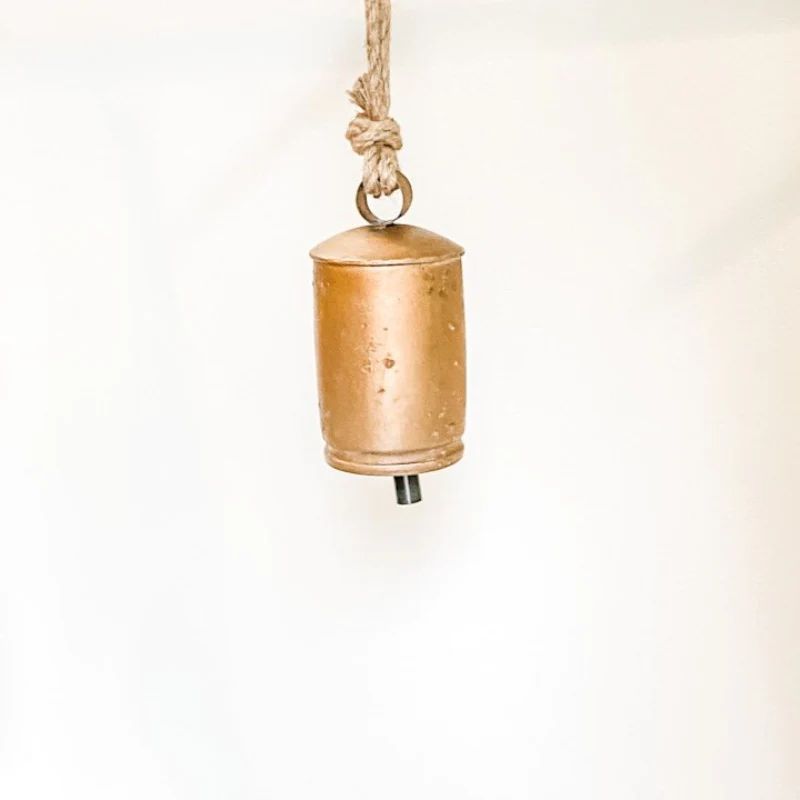 Gold Tin Bell with Hanger | Linen & Flax Co