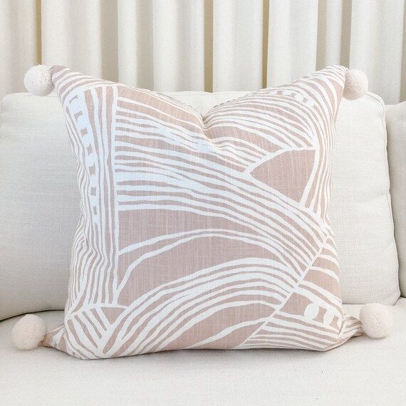Lily Blush Toss Pillow Designer Toss Cushion Cover | Etsy | Etsy (US)