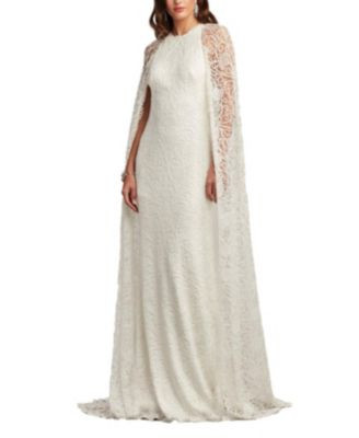 Tadashi Shoji Women's Piers Embroidered Cape Gown - Macy's | Macy's
