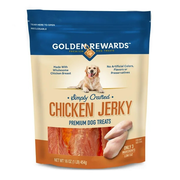 Golden Rewards Chicken Flavor Premium Dry Jerky Treats for All Dogs, 16 oz | Walmart (US)