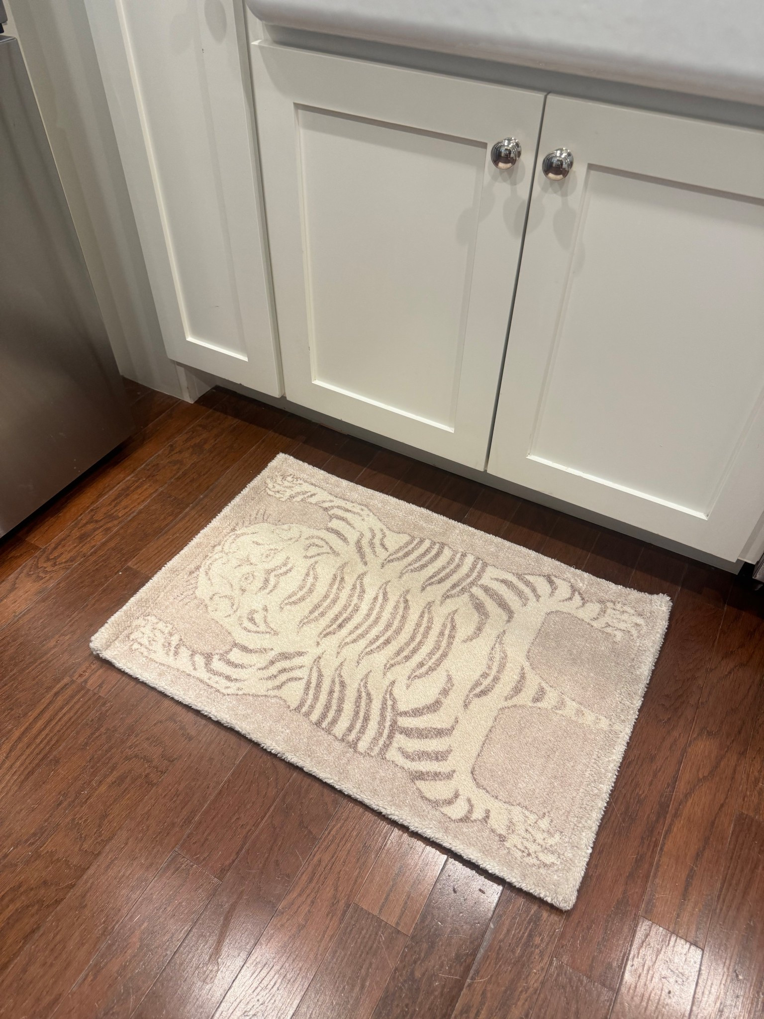 Put this cutie in my kitchen & I'm loving it! It's really a bath mat but perfect for a space like this! Only $30!