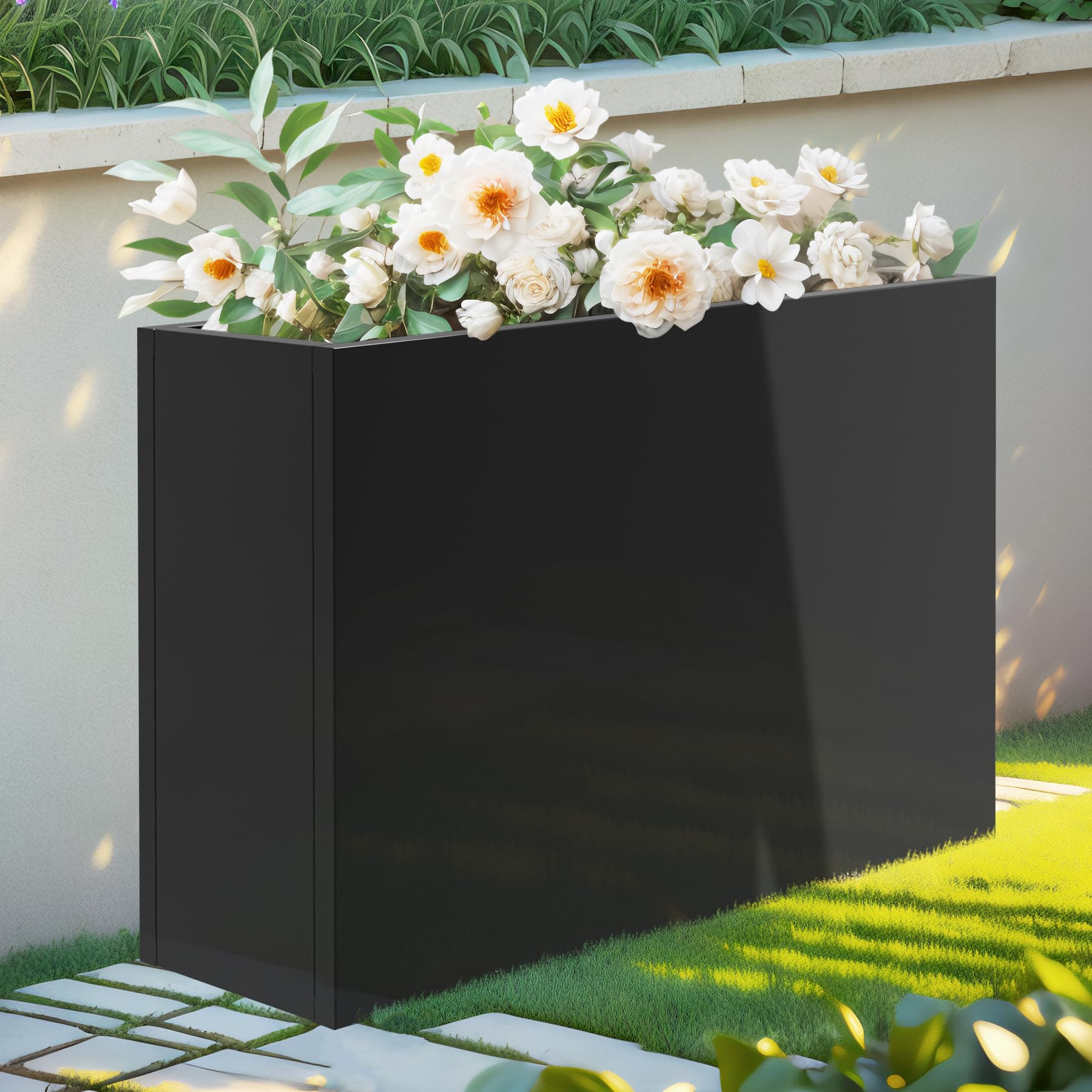 Heavy Duty Metal Planter Box 36” x 12” x 24”, Tall Rectangle Planter Box with Removable Ins... | Amazon (US)
