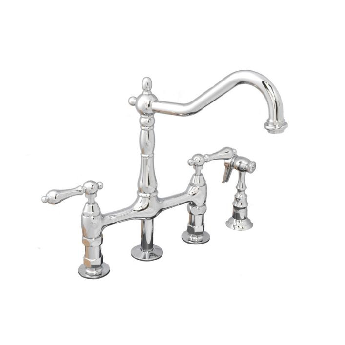 Randolph Morris Bridge Style Kitchen Faucet with Metal Lever Handles | Vintage Tub & Bath