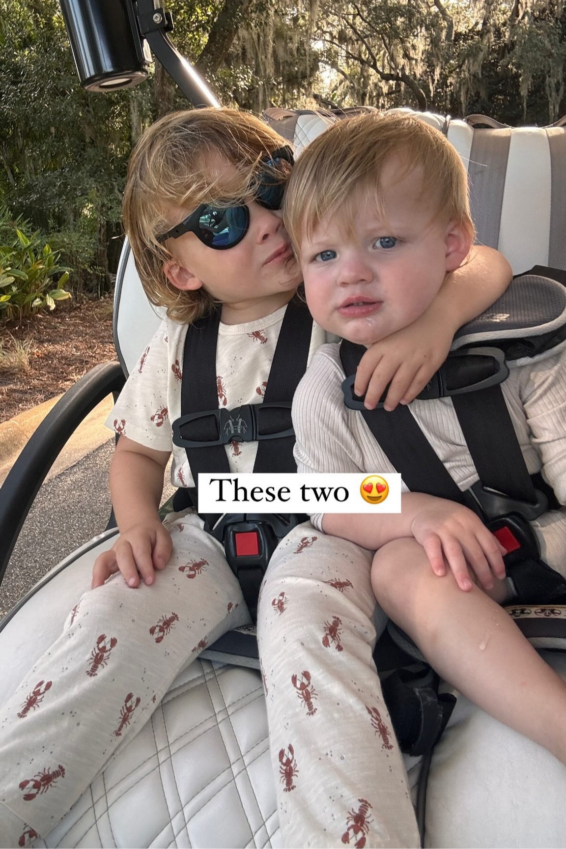 This mornings golf cart ride 🤍 

kids l toddler boys l boys outfit 