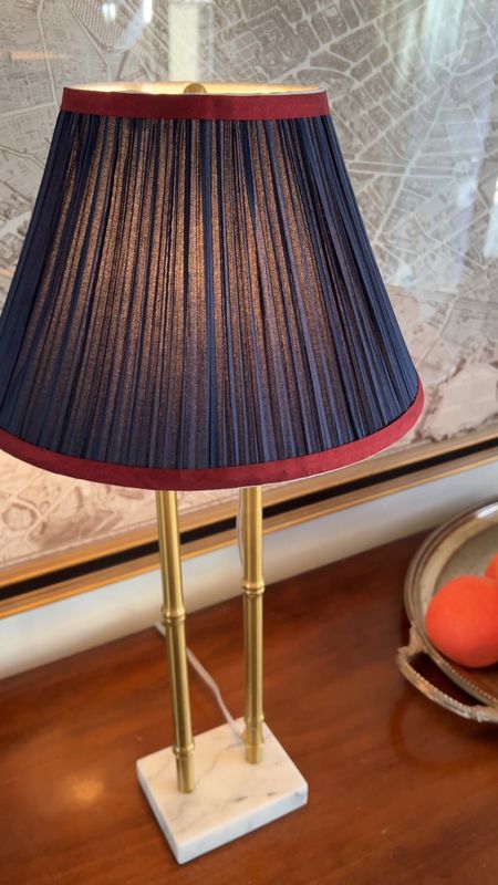 The cutest navy pleated lamp shade to upgrade your lighting! I love the red accent on this shade, classic style, decor tips, home hack, traditional home, pleated shade, table lamp 

#LTKhome #LTKFind #LTKstyletip