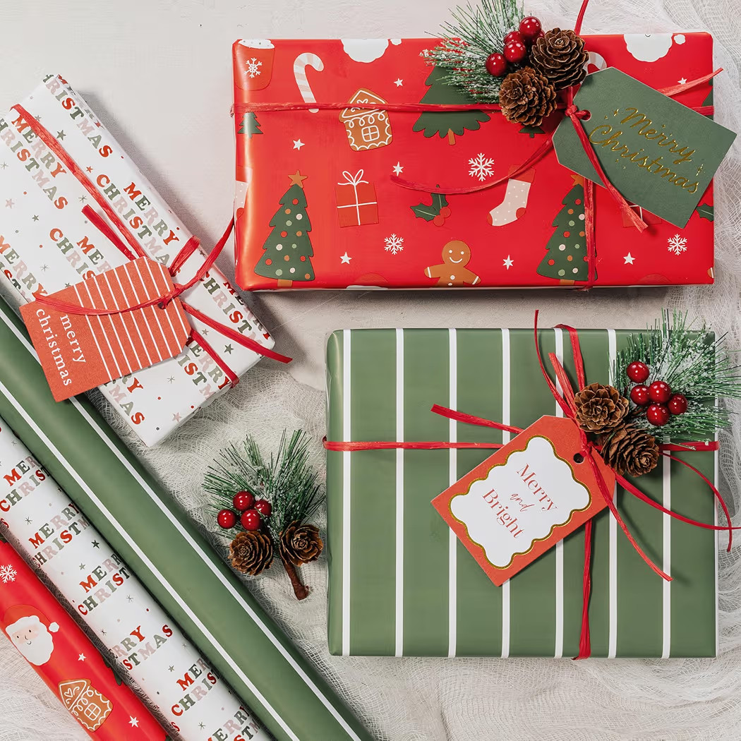 Beautiful Christmas Gift Wrapping Paper Rolls For Small & Medium Size Gifts - Set of 3 Quality Pa... | Amazon (US)