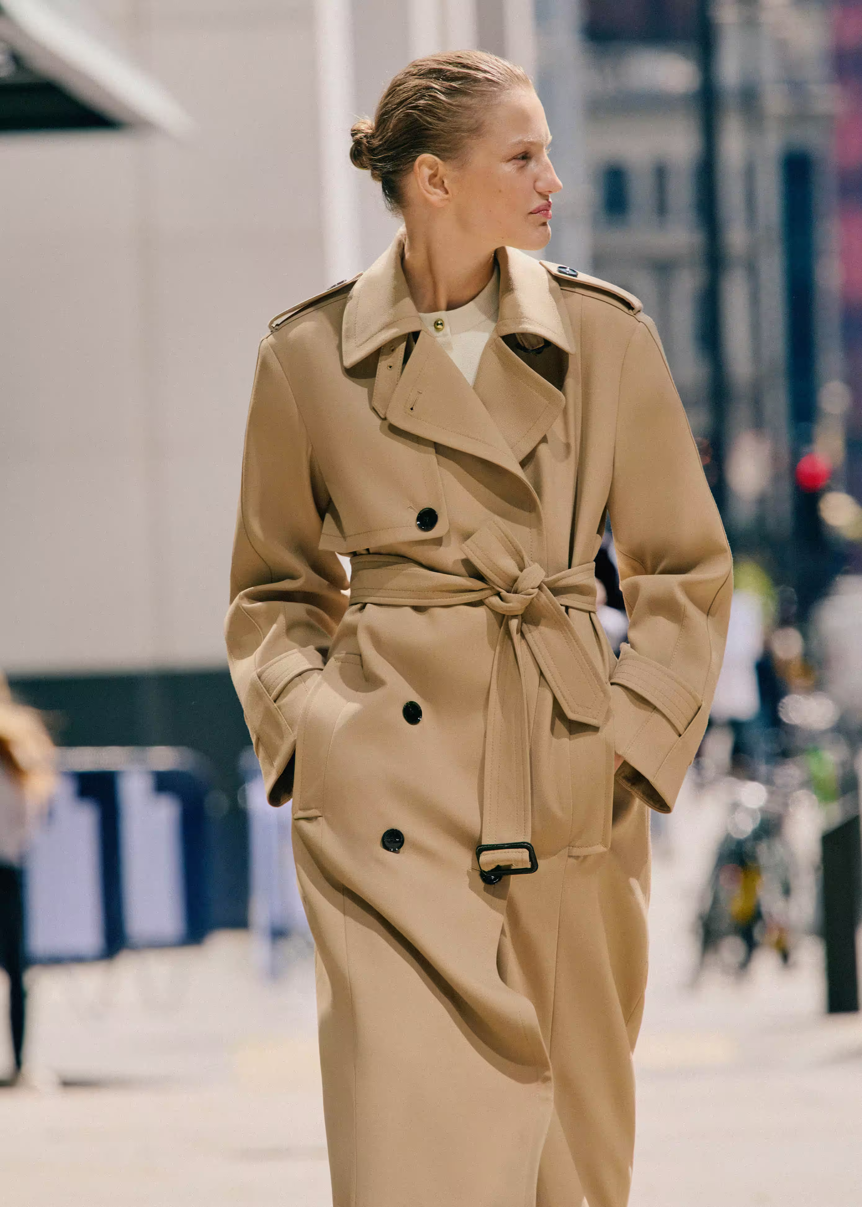 Relaxed Shoulder Trench Coat Wool-Blend Tailoring | ME+EM Global (Excluding US)