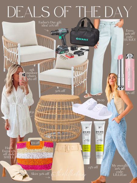 Deals of the day! 
Jeans: Extra 30% off with code: HURRY
Overalls 20% code: LILLIE20
Heels: Extra 25% off code: SHELL

Sandals. Best deals. Overalls. White dress. Outdoor patio. Summer style. Outdoor decor. Summer outfits. 

#LTKsalealert #LTKunder50 #LTKhome