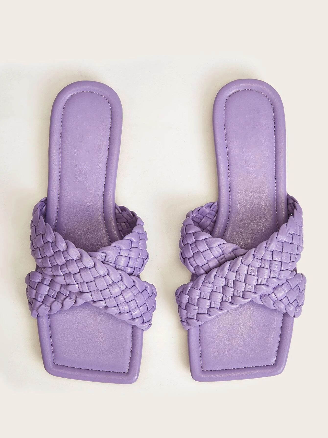 Braided Criss Cross Slide Sandals | SHEIN