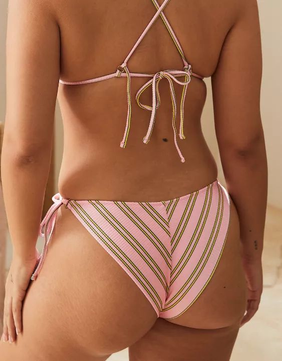 Aerie Shine Rib Cheekiest Tie Bikini Bottom | Aerie