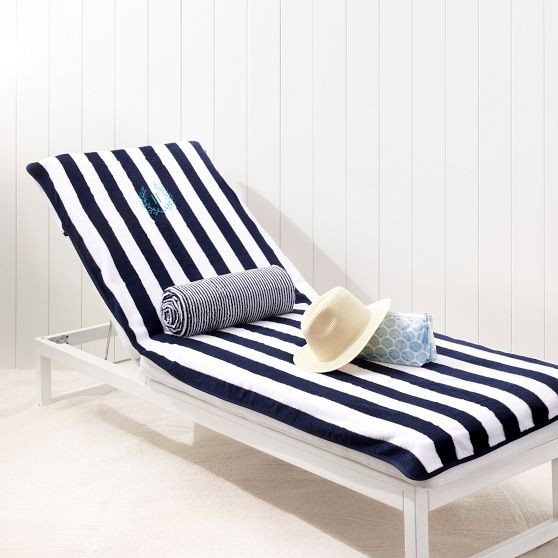 Cabana Stripe Lounge Chair Towel Cover | Mark and Graham
