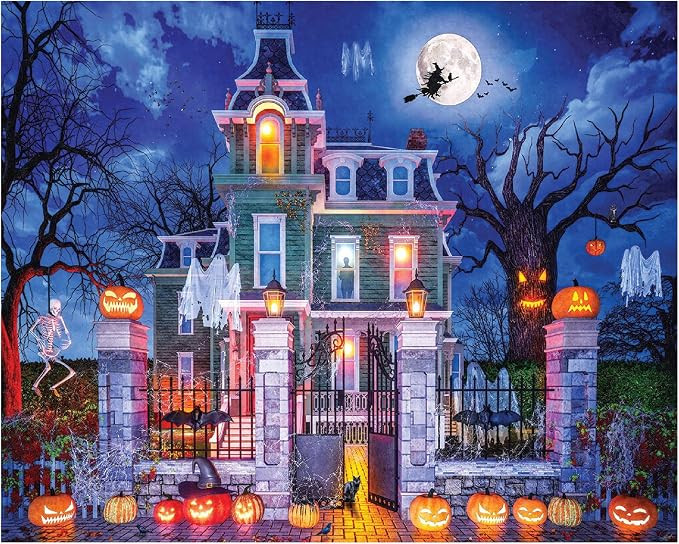 White Mountain 1000 Piece Jigsaw Puzzle Halloween Fall, House of Horror | Large Pieces, Gift for ... | Amazon (US)