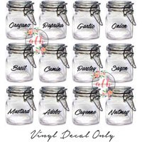 Spice Jar Labels. VINYL DECALS ONLY. Kitchen Spice Jars Storage Organization! | Etsy (US)