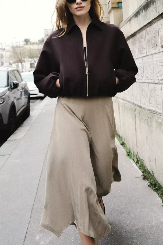 ASYMMETRIC HEM MIDI SKIRT | Zara US