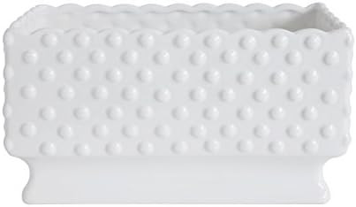 Creative Co-op White Hobnail Rectangle Ceramic Planter | Amazon (US)