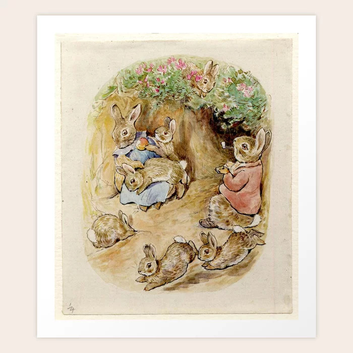 Beatrix Potter - Rabbits Art Print | Society6