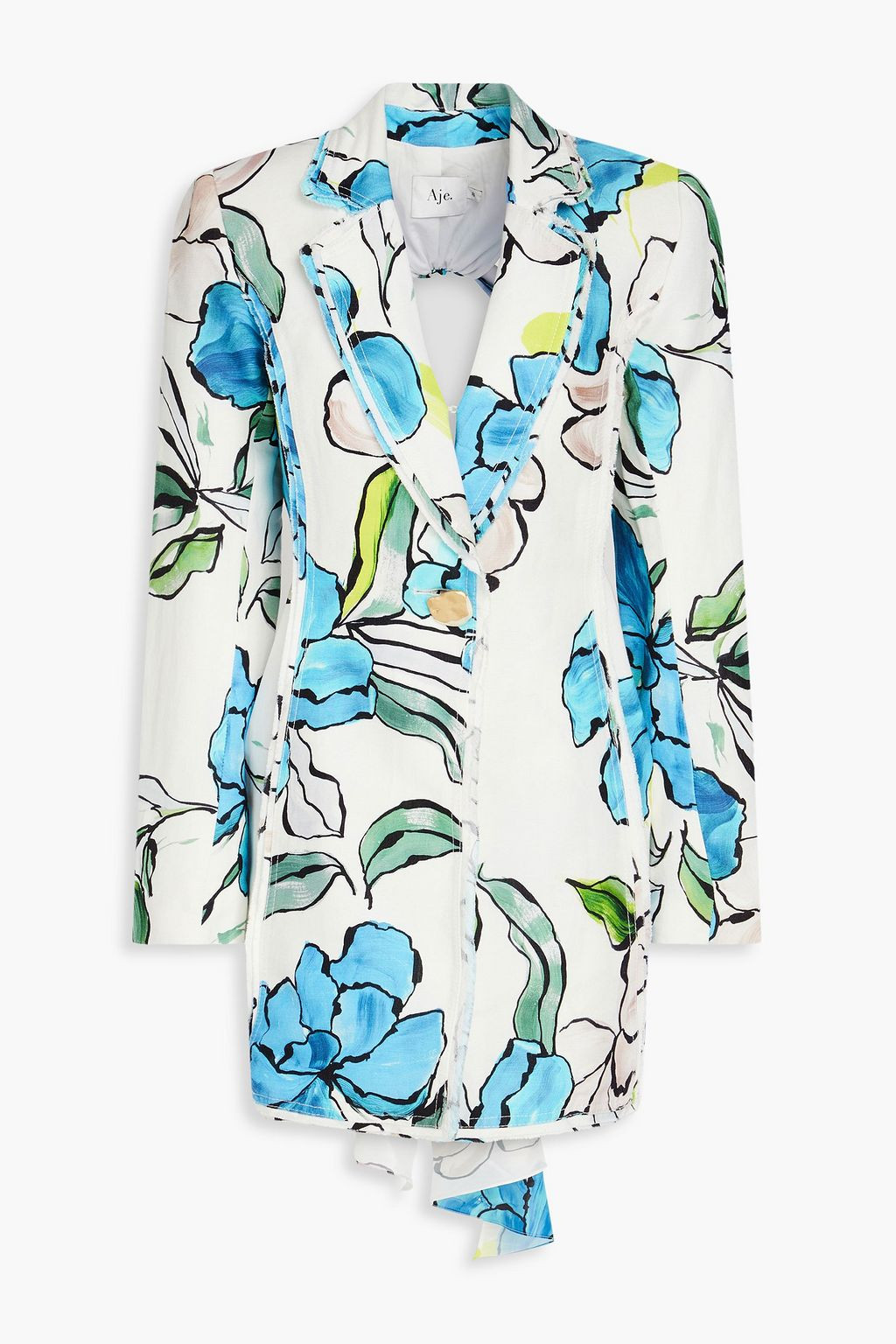 Impressionist floral-print linen-blend blazer | The Outnet (US and CA)