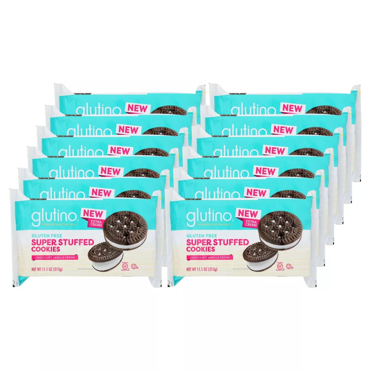 Glutino Gluten-Free Super Stuffed Chocolate Vanilla Crème Cookies - Case of 12/11.1 oz | Target