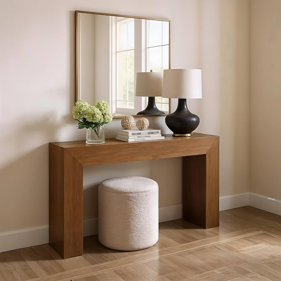 Plank+Beam Grand Console Table, 56 Inch Solid Wood Modern Sofa Table, Narrow Entryway Table for H... | Amazon (US)