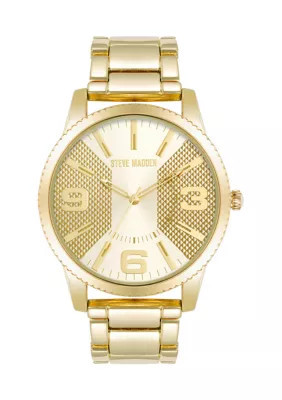 Steve Madden Men's Contemporary Gold Tone Alloy Metal Watch | Belk