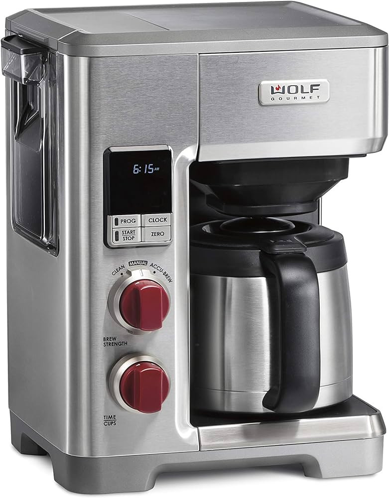Wolf Gourmet Programmable Coffee Maker System with 10 Cup Thermal Carafe, Built-In Grounds Scale,... | Amazon (US)
