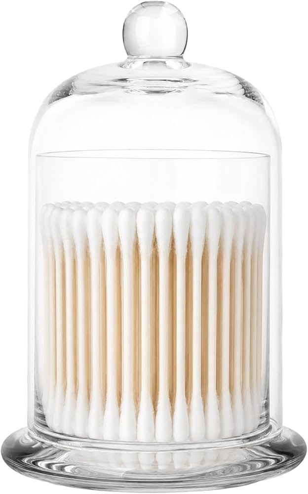 rejomiik Qtip Holder Glass Apothecary Jars with Lids Bathroom Storage Clear | Amazon (US)
