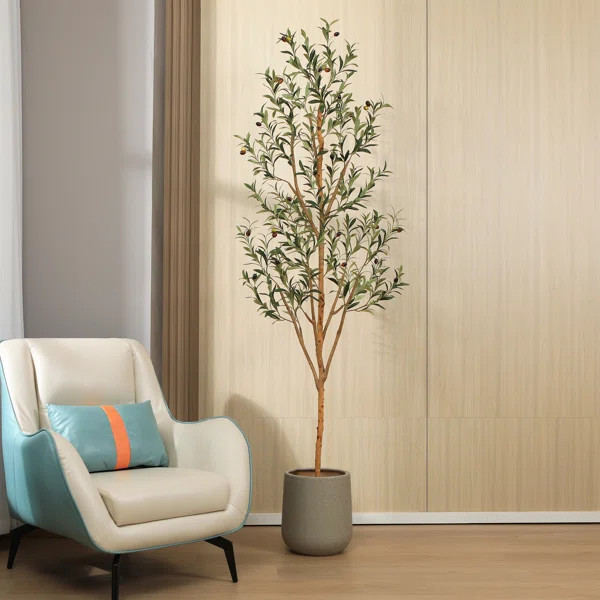 Adcock Faux Olive Tree in Pot | Wayfair North America