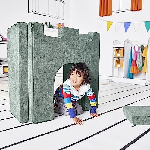 Yourigami Kids and Toddler Play Castle, Playroom Couch Add-On Set, Durable Modular Design, Green Meadows | Amazon (US)