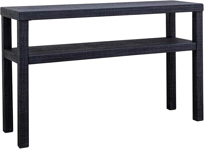 East at Main Indigo Road by Egypt Sherrod Gia Raffia Console Table with Storage Shelf (Navy Blue) | Amazon (US)