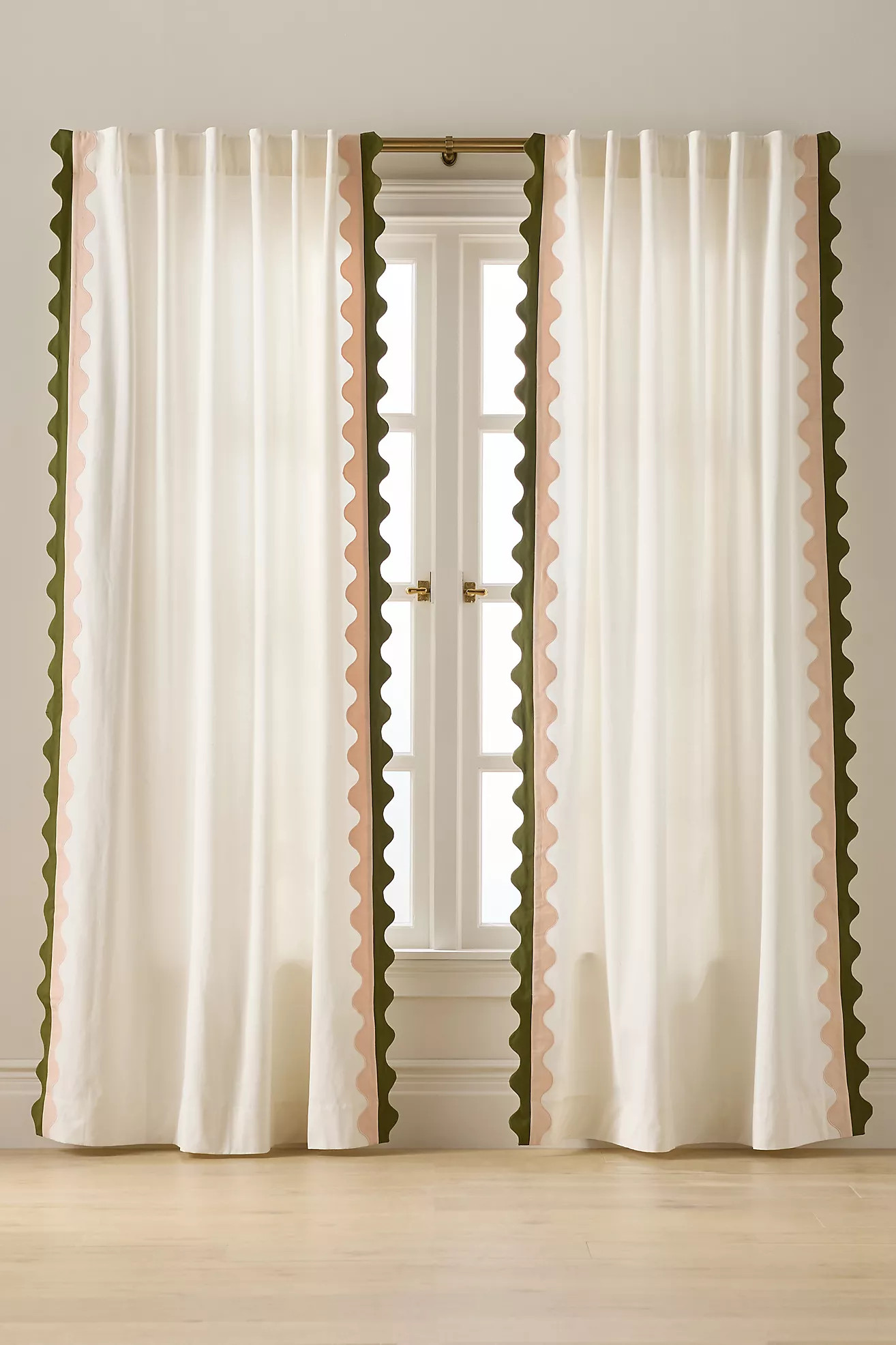 Maeve Scalloped Cotton Curtain | Anthropologie (US)