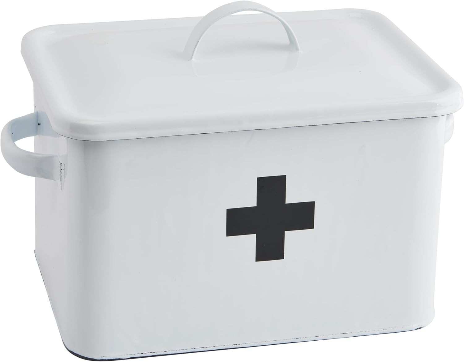 Enameled First Aid Box with Lid & Black Cross on Front | Amazon (US)