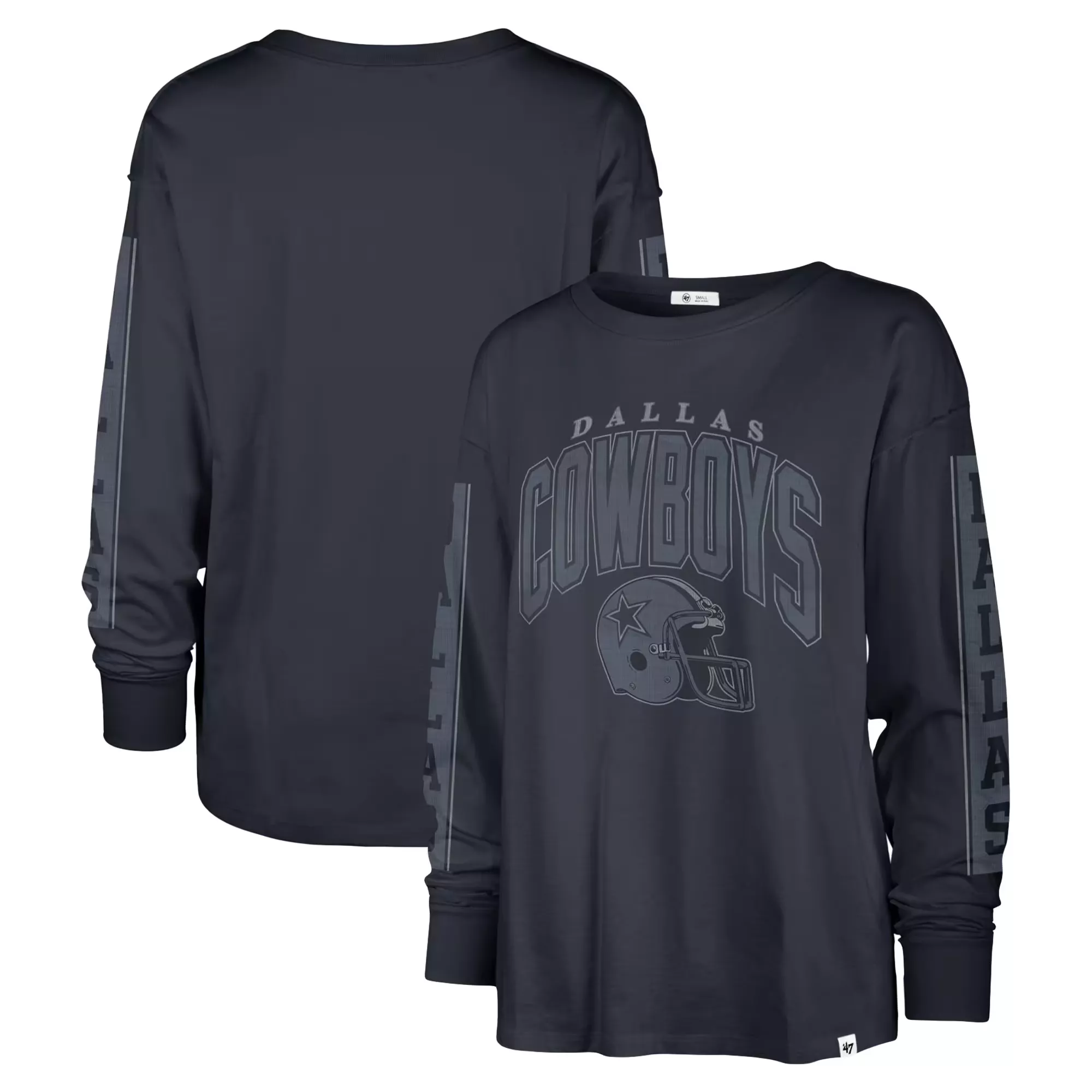 Women's '47 Brand Navy Dallas Cowboys Wrapped Up Kennedy V-Neck Pullover Hoodie