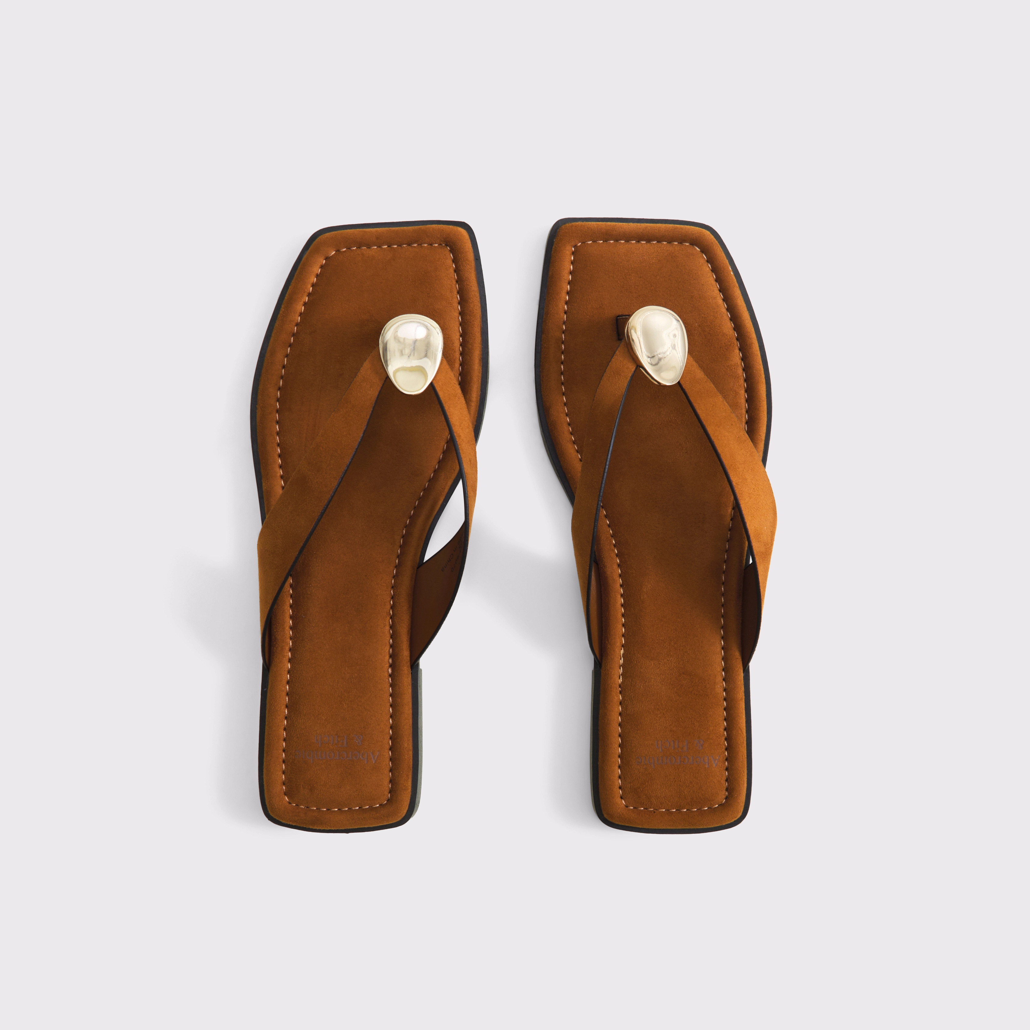 Hardware Accent Thong Sandal | Abercrombie & Fitch (US)