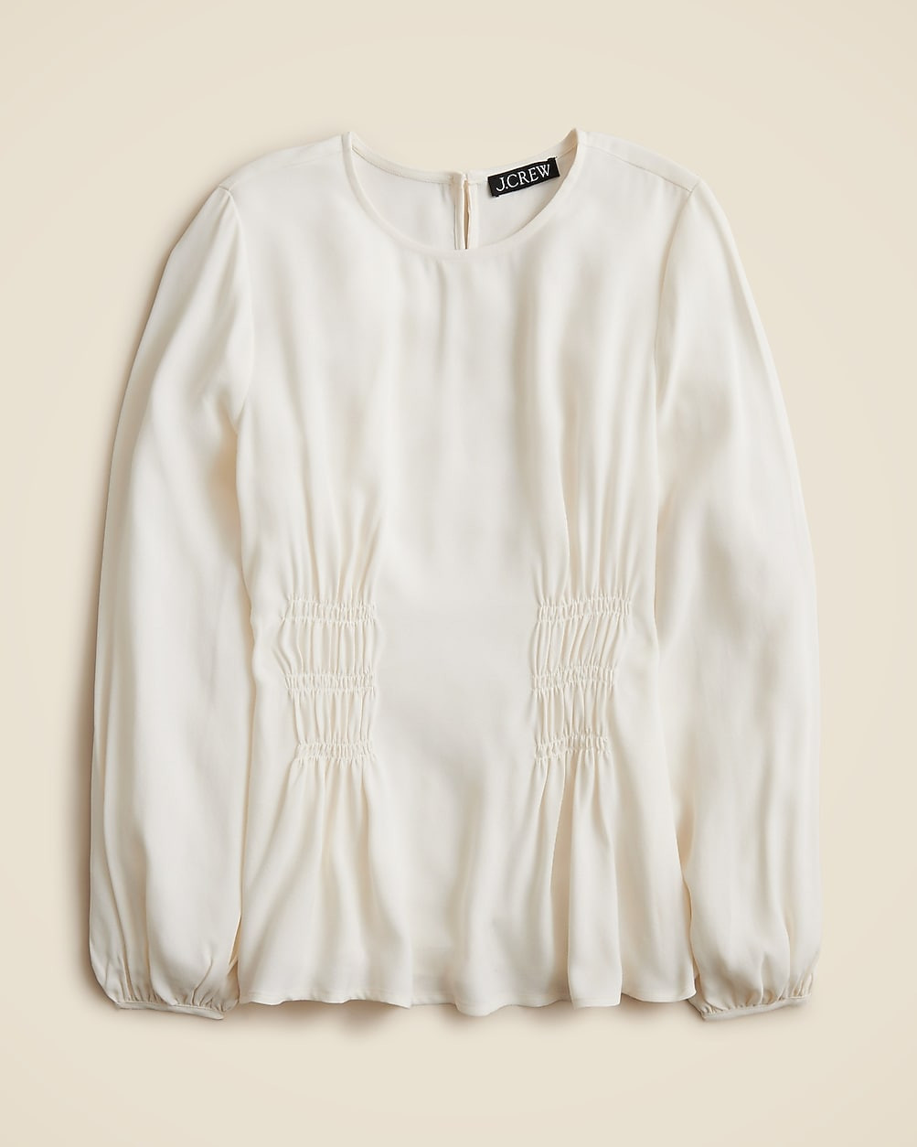 Shirred-waist top in viscose crepe | J. Crew US