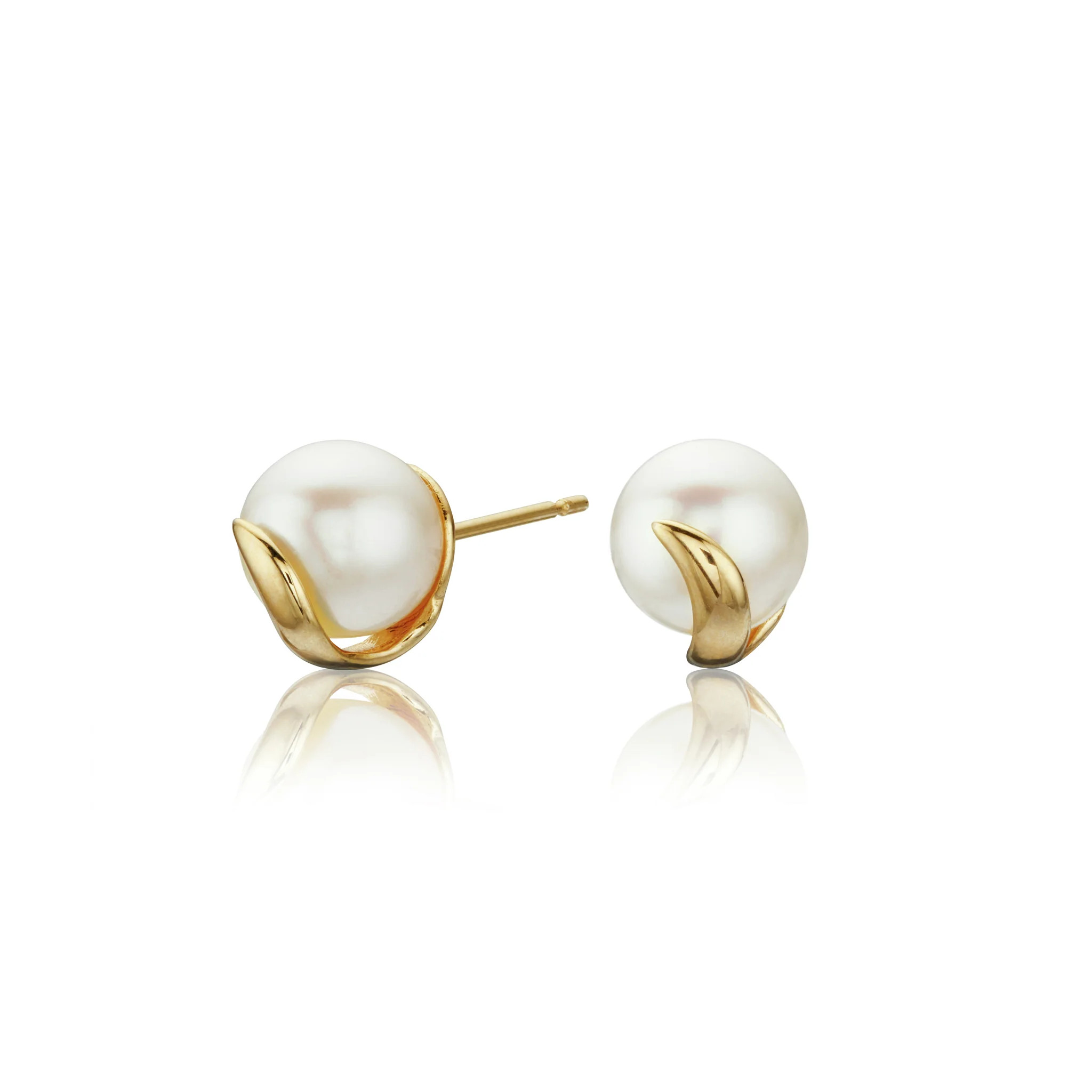 Solid Gold Pearl Studs | Lily & Roo