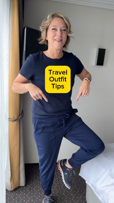 Travel outfit, summer outfit, stretchy waistband, joggers are tts, size 10 is medium, shirt is medium, waterproof shoes tts, arch inserts for shoe, #summeroutfit #traveloutfit 

#LTKShoeCrush #LTKTravel #LTKActive