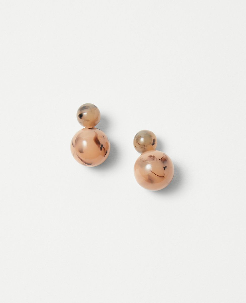 Tortoiseshell Print Ball Drop Earrings | Ann Taylor (US)