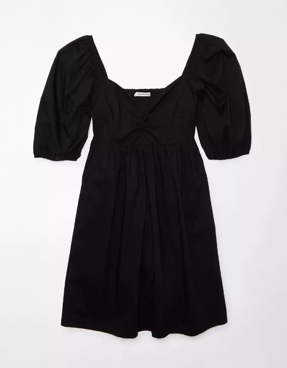 AE Puff Sleeve Sweetheart Babydoll Mini Dress | American Eagle Outfitters (US & CA)