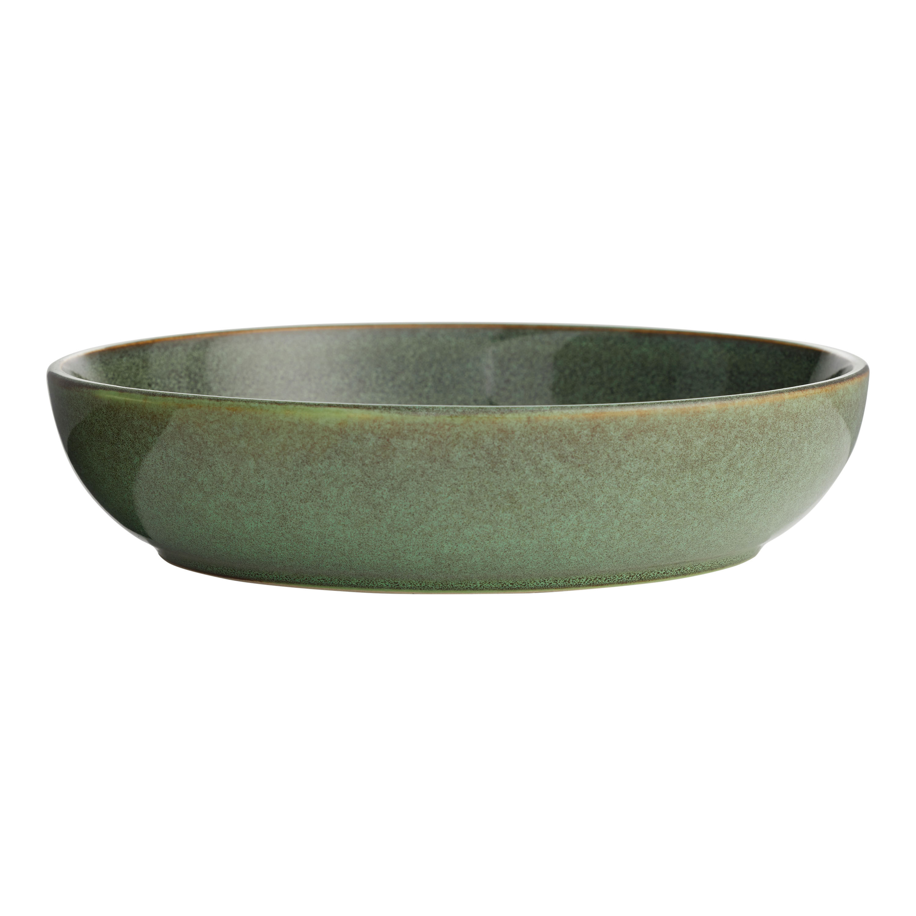Grove Green Speckled Reactive Glaze Low Bowl | World Market