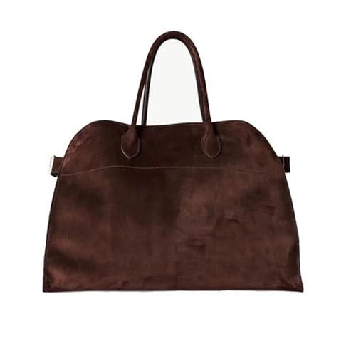 Row Margaux Bag Leather, The Margaux 15 Soft Suede Tote Bags, Large Capacity Fashion Casual Vintage Top-Handle Tote Bags (Suede Brown) | Amazon (US)