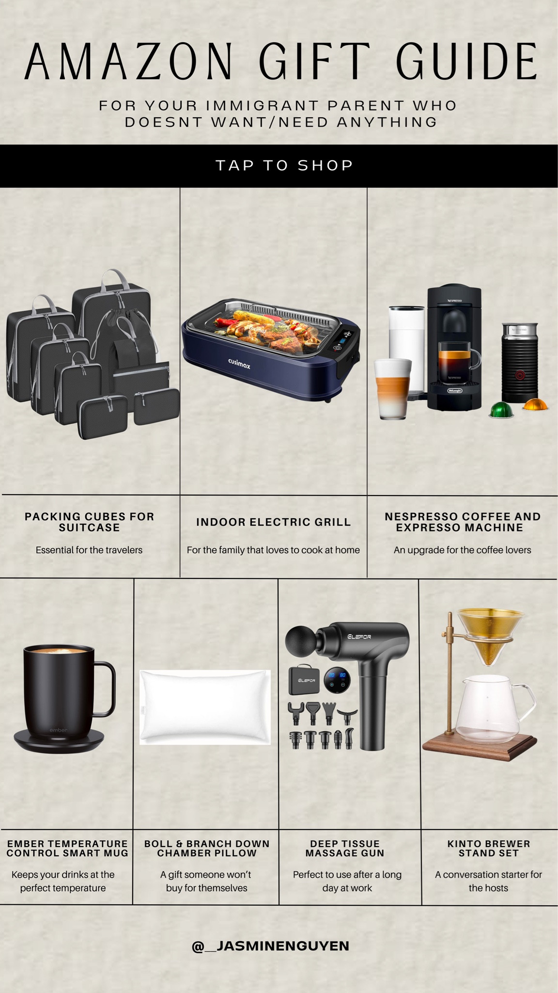 Gift Guide for you immigrant parents who doesn’t want/need anything! 

#LTKHoliday #LTKGiftGuide #LTKfamily